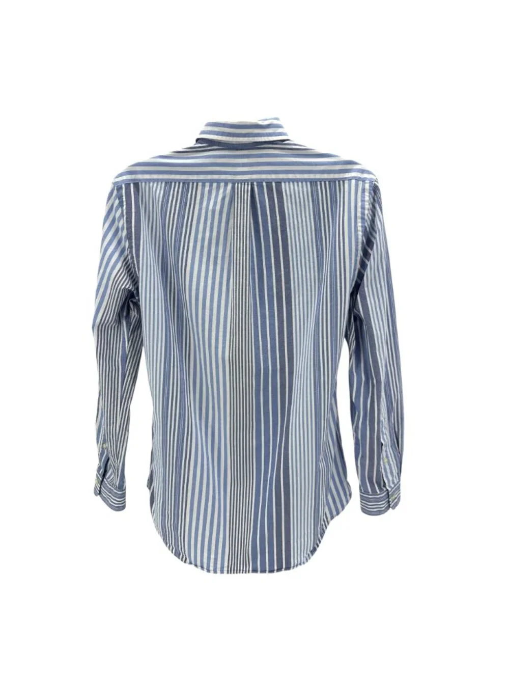 Polo Ralph Lauren Mens Large Shirt Slim Fit Stretch Oxford Striped Blue White